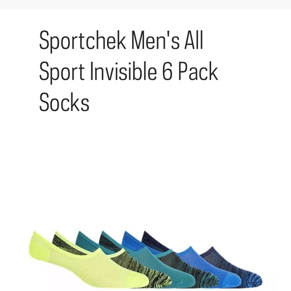 SportChek ~ 6 Pack Invisible Sock ~ Size 10-12.5 - Picture 5 of 6
